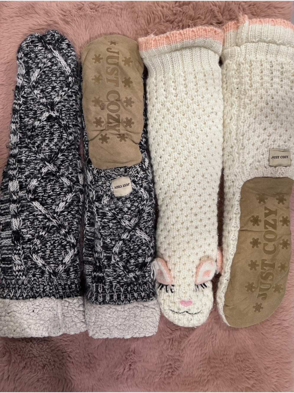 Just Cozy Slipper Socks 2 Pairs